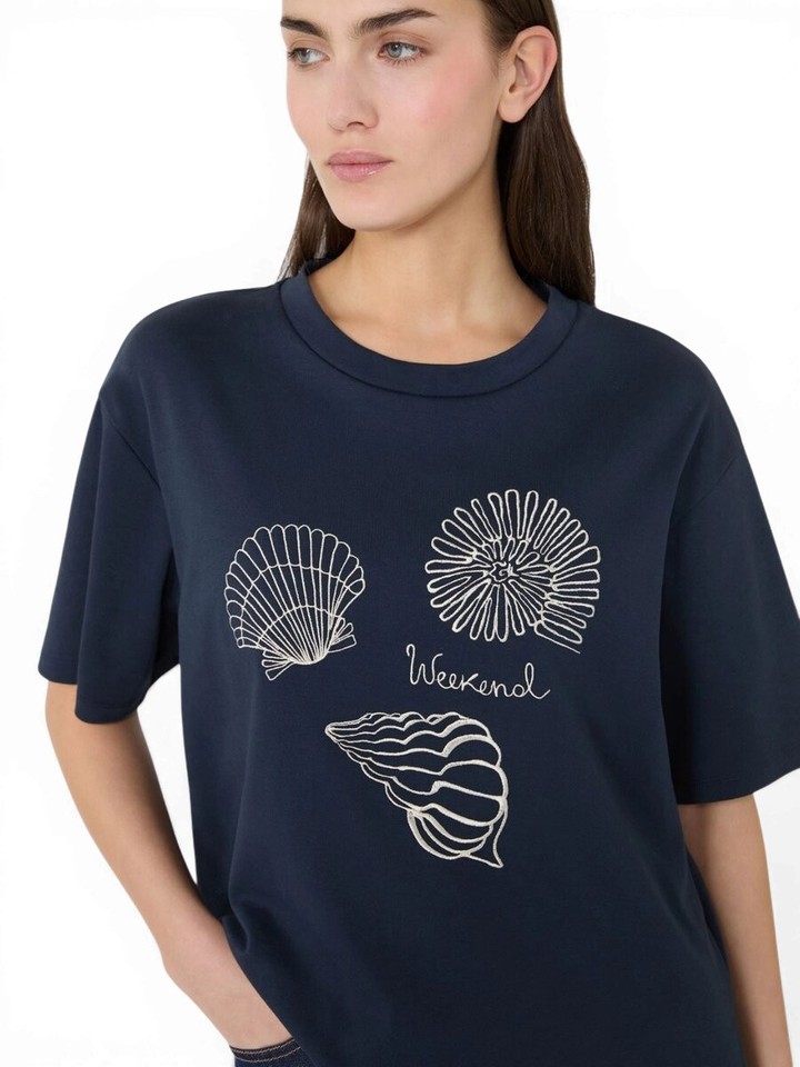 Donkerblauwe t-shirt met opdruk Sabato Max 