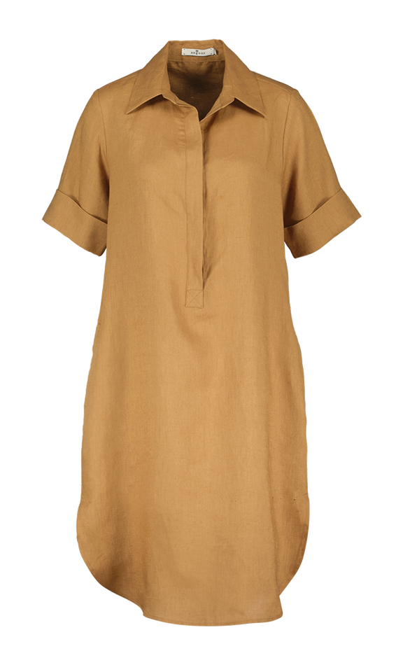 Bruin linnen kleed Angoor