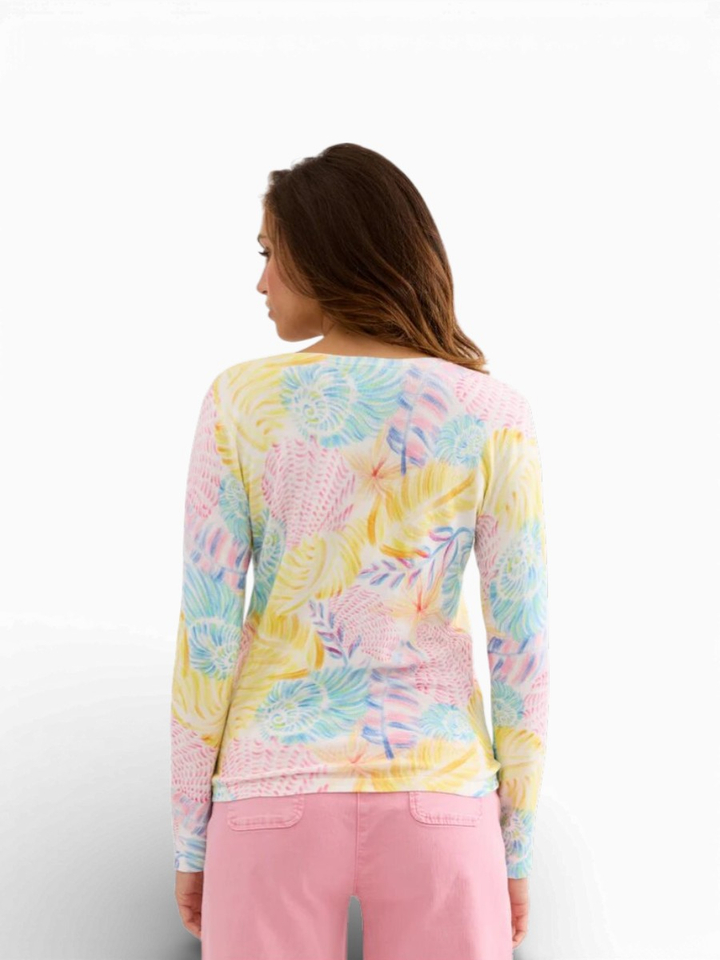 Multi-color trui met V-hals Leo Ugo 