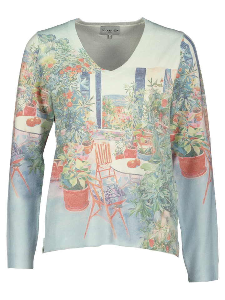 Pull met bloemenprint Leo&Ugo