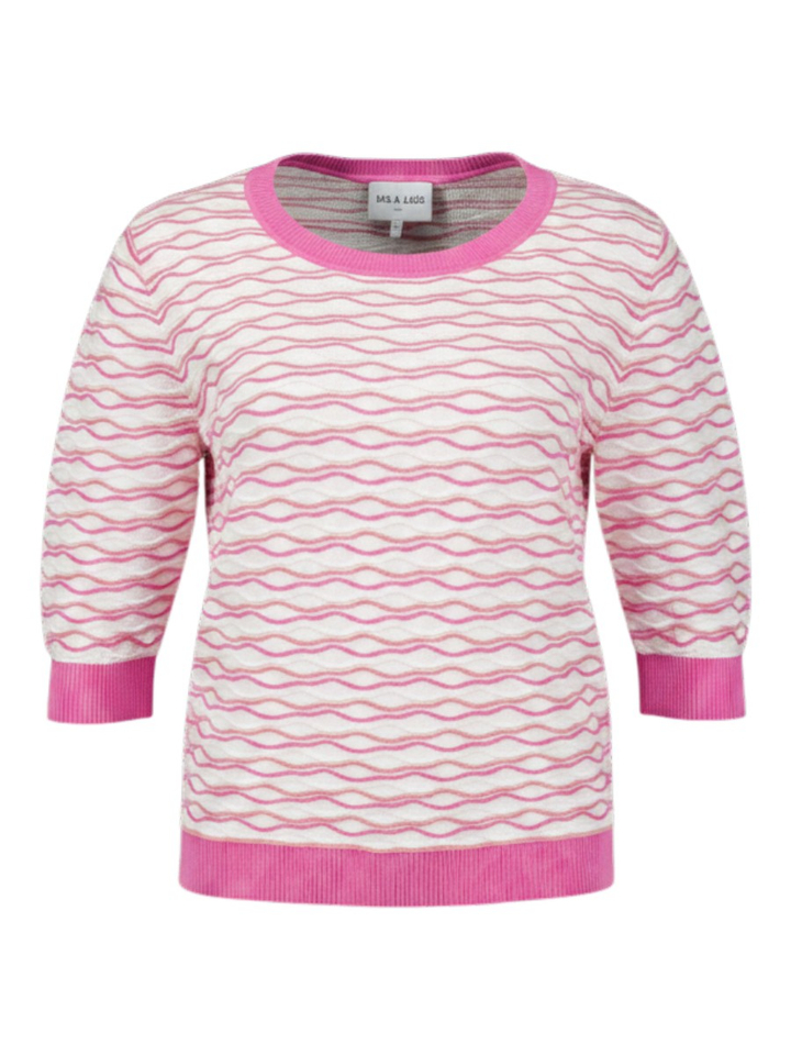 Multicolor trui met ronde hals Leo&Ugo 