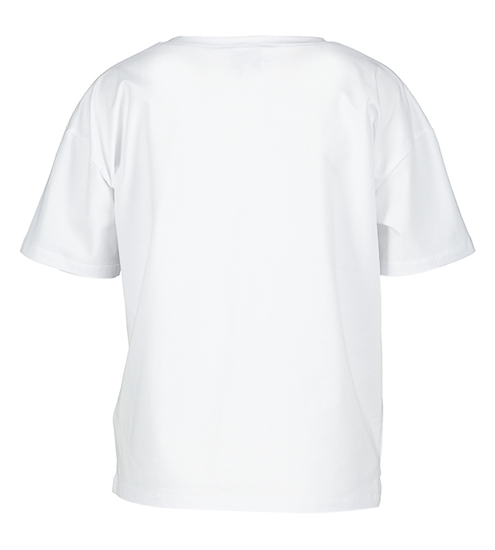 Witte t-shirt met strass detail Tej Leo & Ugo