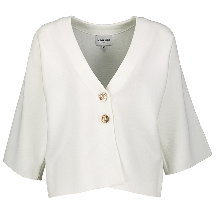 Ecru cardigan met gouden knopen Leo&Ugo 