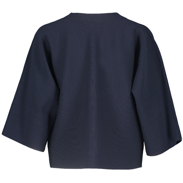 Donkerblauw gilet met gouden knoopsluiting Leo & Ugo