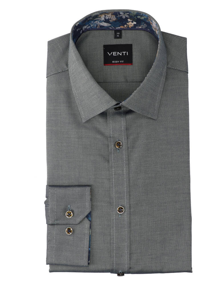 Donkergroen katoenen hemd (regular fit) met lange mouwen Venti