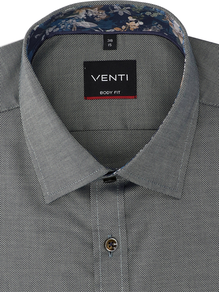 Donkergroen katoenen hemd (regular fit) met lange mouwen Venti