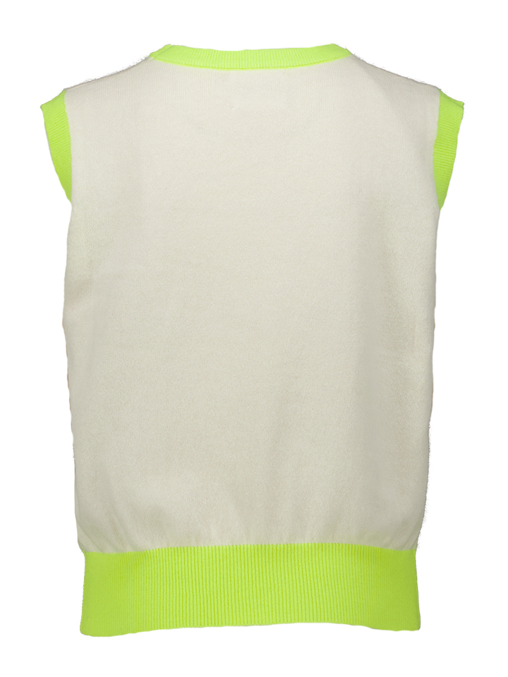 Ecru trui zonder mouwen met fluo detail Buenavista Twns