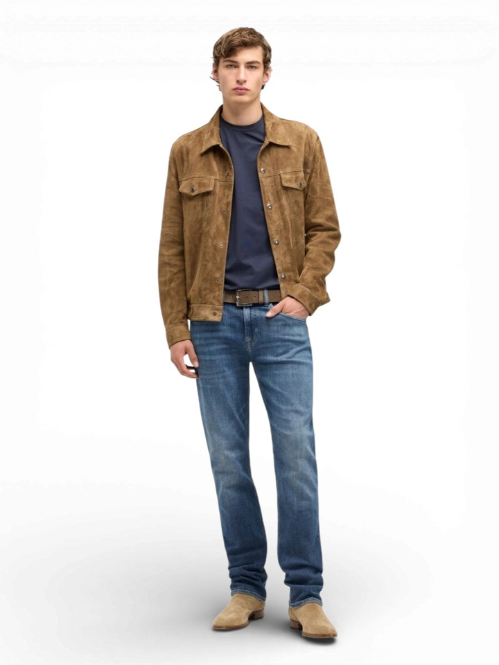 Blauwe straight fit jeans Straight High Point For All Mankind 