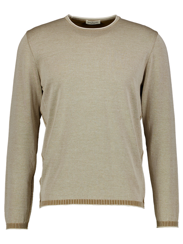 Beige trui met ecru detail Phil Petter