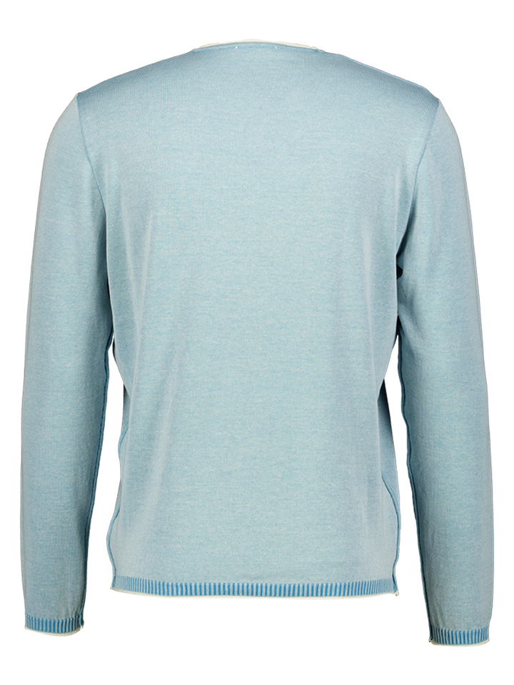 Blauwe trui met ecru detail Phil Petter