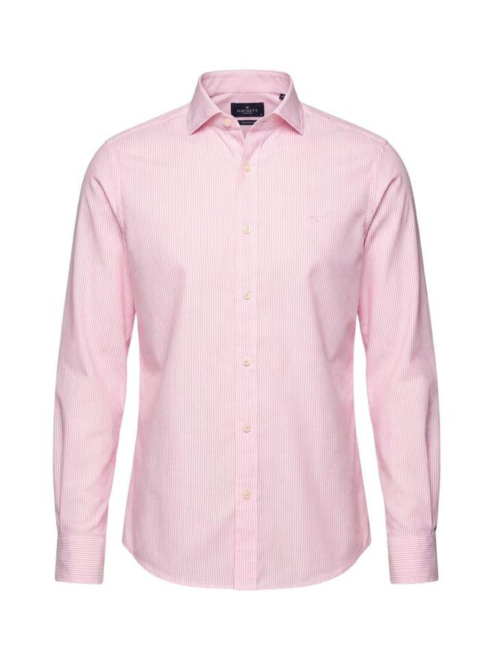 Pink katoenen hemd (regular fit) met strepen en lange mouwen Hackett