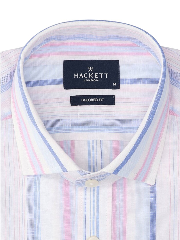 Summer multi-color katoenen hemd (regular fit) met strepen en lange mouwen Hackett