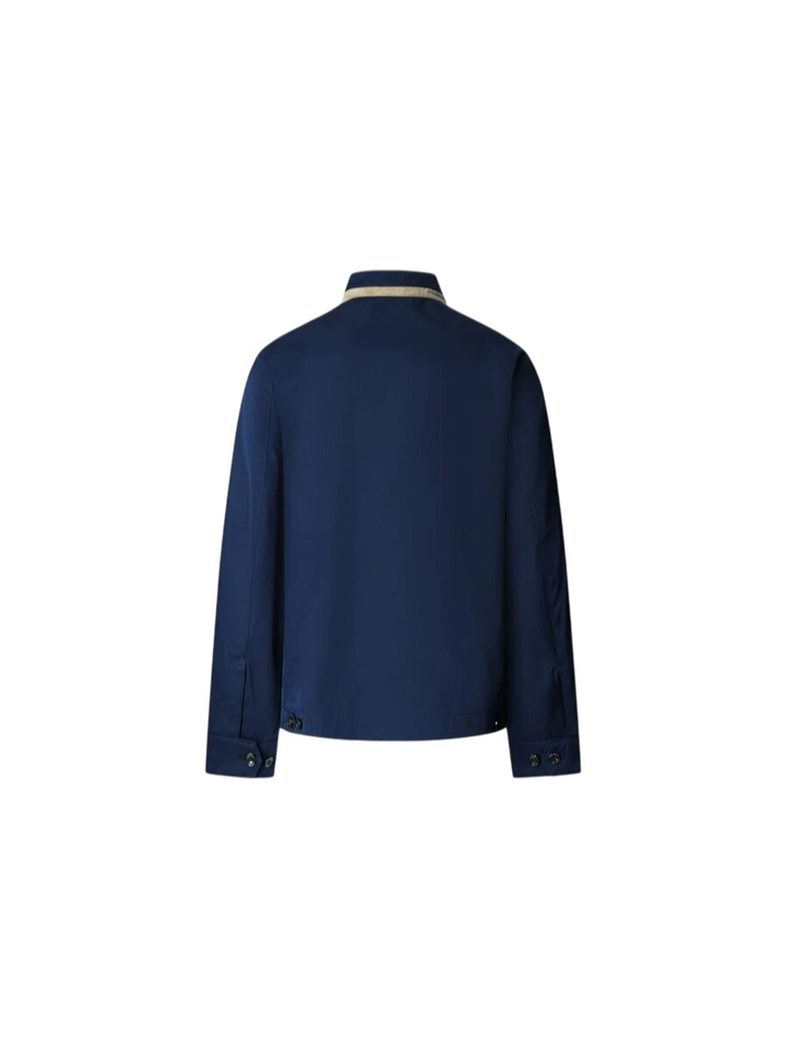 Donkerblauwe jas met rits Hackett