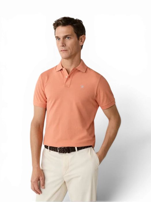 Oranje polo met knoopsluiting Hackett