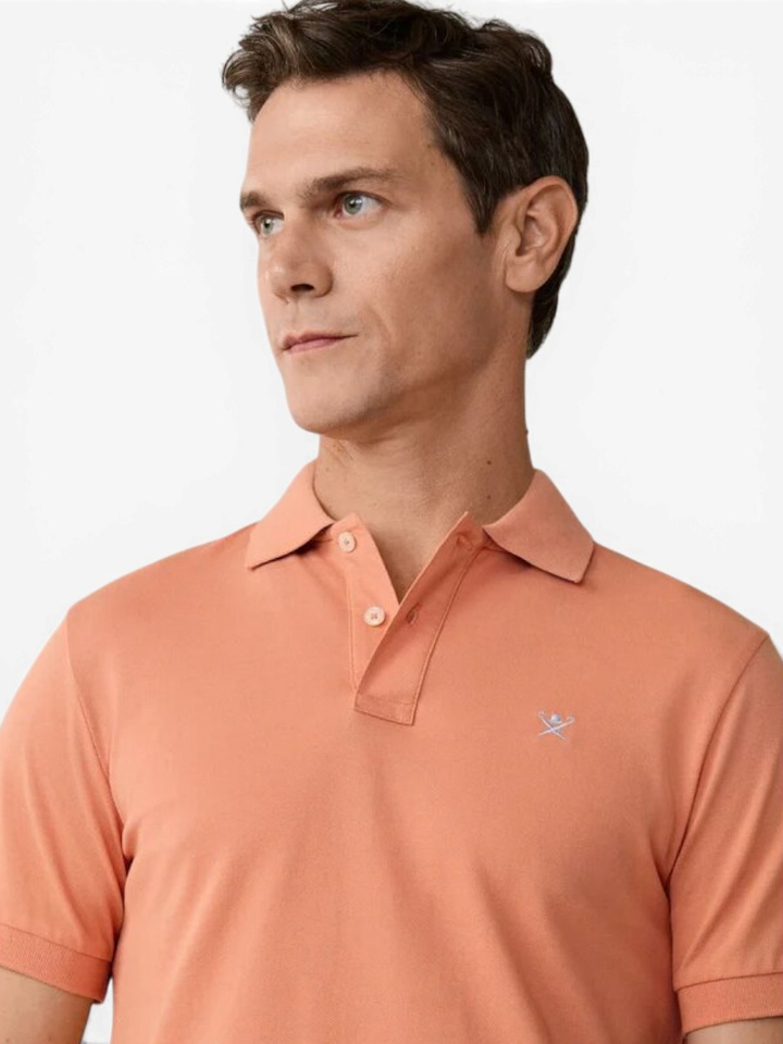 Oranje polo met knoopsluiting Hackett