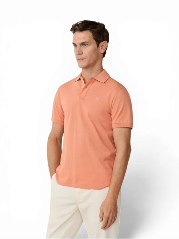 Oranje polo met knoopsluiting Hackett