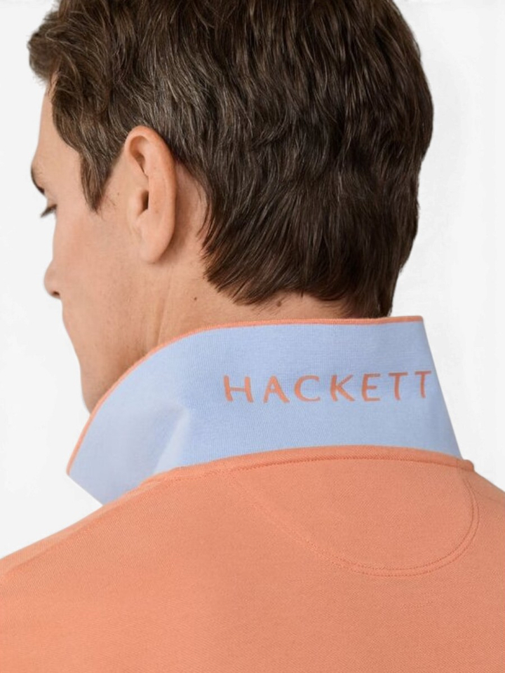 Oranje polo met knoopsluiting Hackett