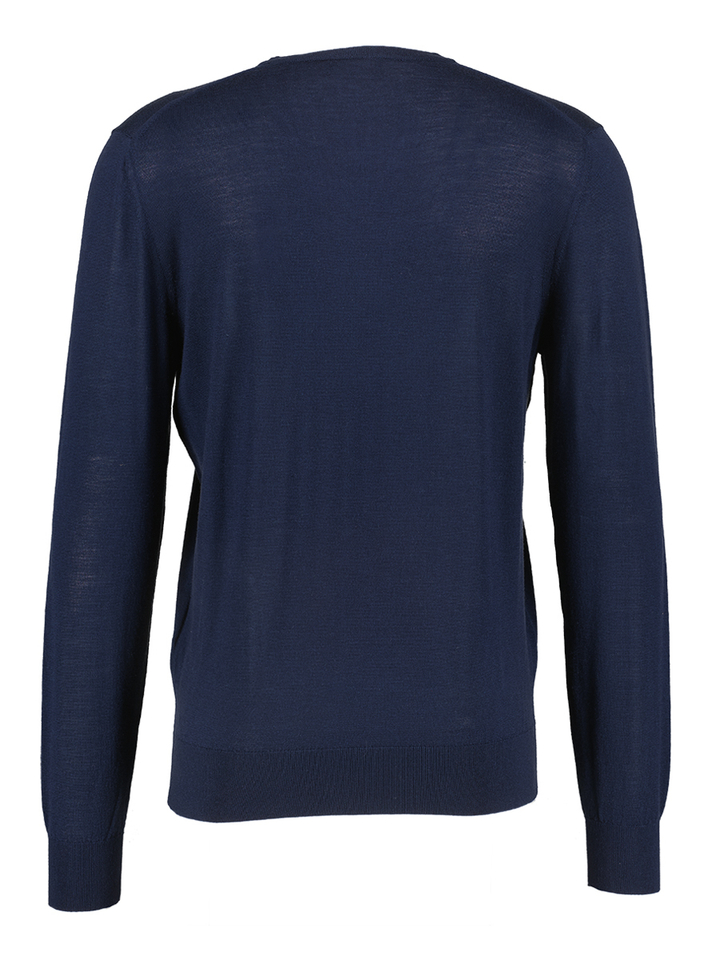 Donkerblauwe trui met V-hals Hackett