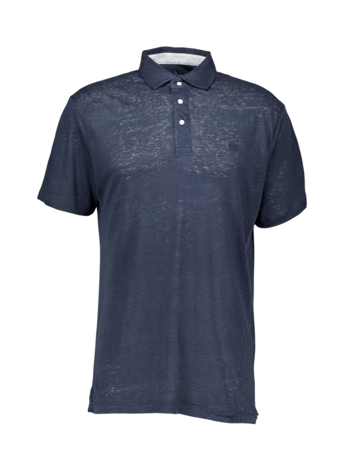 Blauwe linnen polo Hackett 