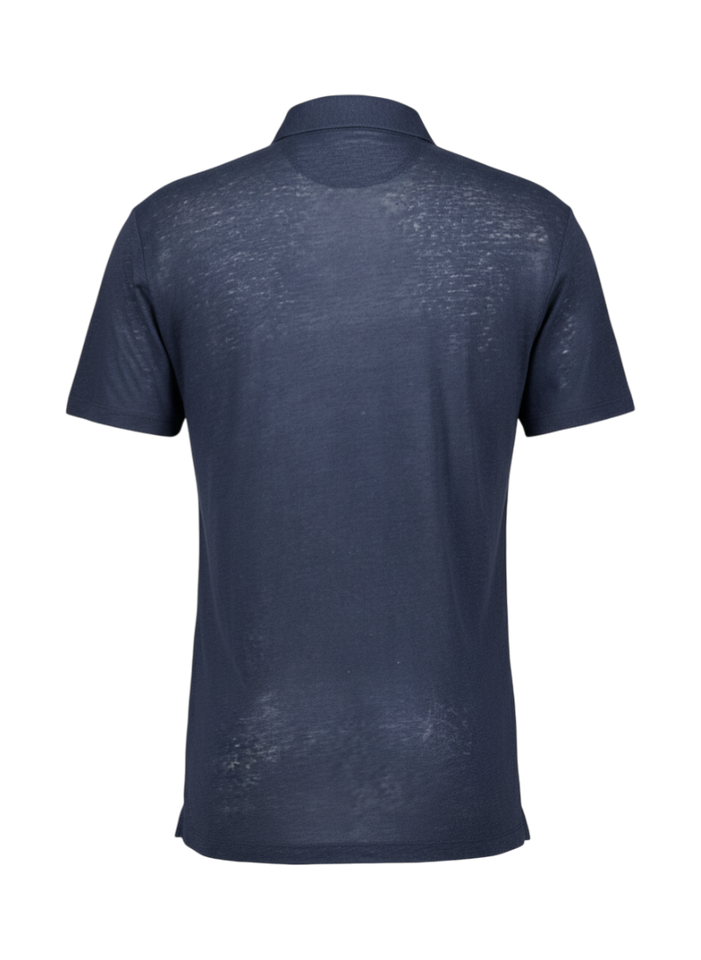 Blauwe linnen polo Hackett 