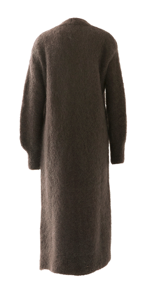 Bruine lange cardigan met mohair Alma Giul