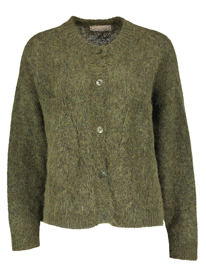 Kaki gilet met knopen Thea Giul 