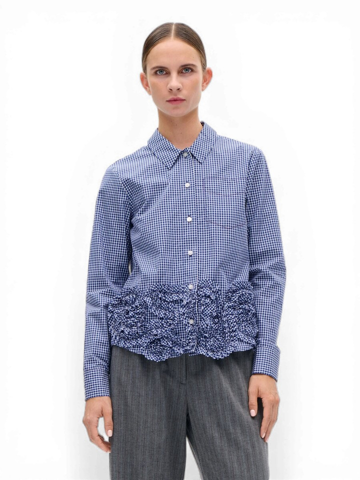 Blauwe geruiten blouse Mariel Baum Und Pferdgarten 