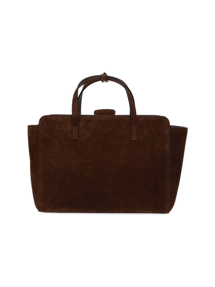 Suede chocolat handtas Flap M Hidesins 