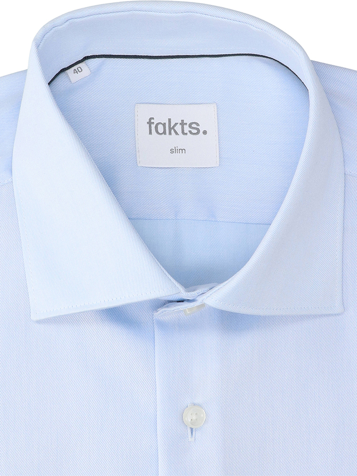 Lichtblauw katoenen hemd (slim fit) met lange mouwen Evo Fakts