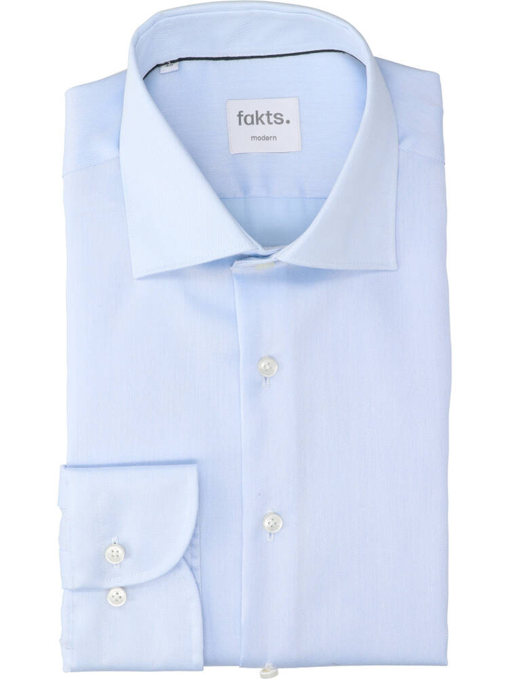 Lichtblauw katoenen hemd (regular fit) met lange mouwen Evo Fakts