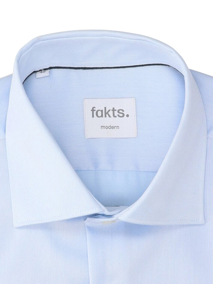 Lichtblauw katoenen hemd (regular fit) met lange mouwen Evo Fakts
