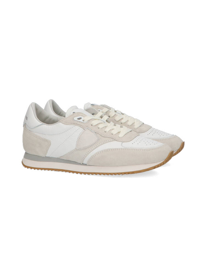 Lage sneakers met wit en beige Philippe Model