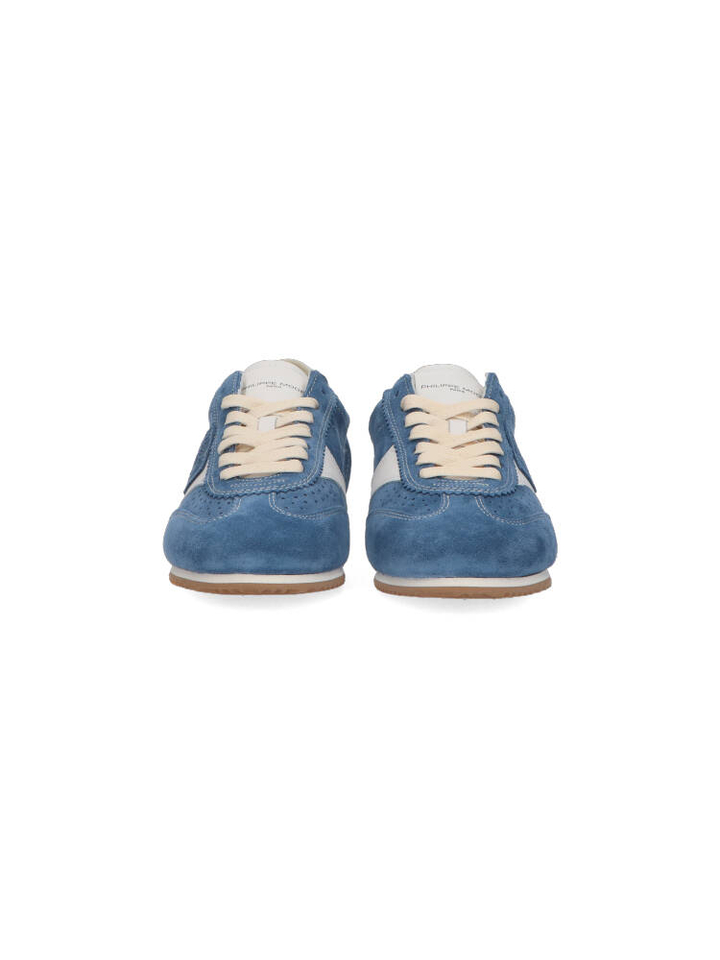 Lage sneakers met blauw en wit Philippe Model