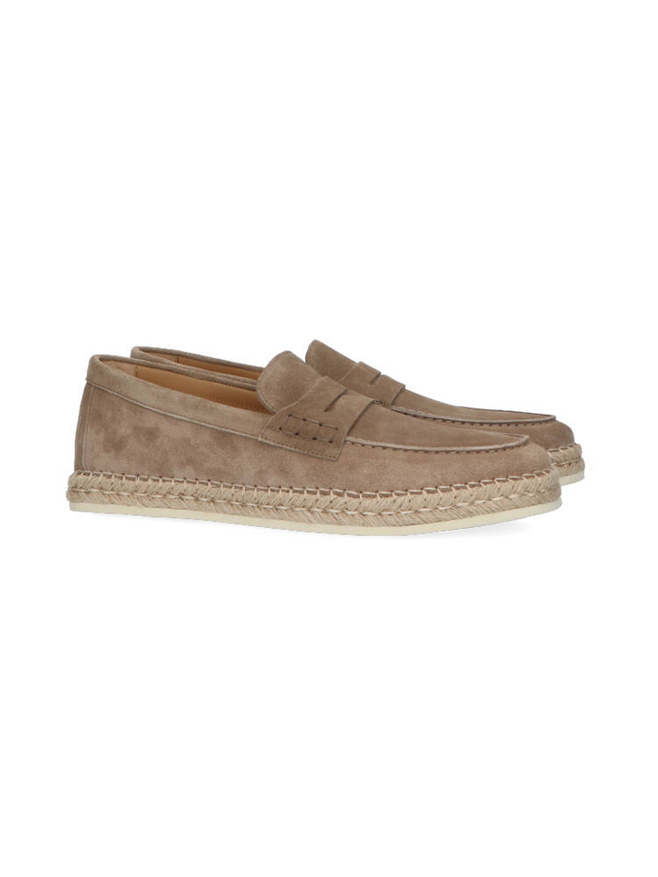 Beige loafers met jute Rossano Bisconti