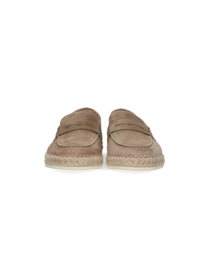 Beige loafers met jute Rossano Bisconti
