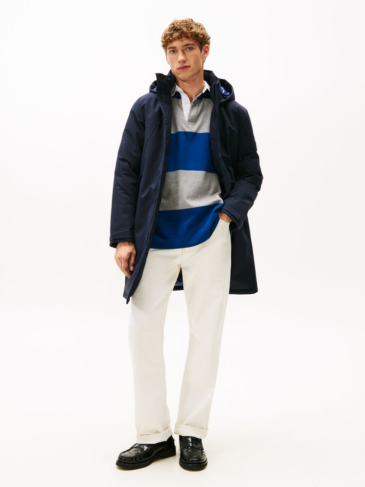 Donkerblauwe water afstotende jas Tommy Hilfiger