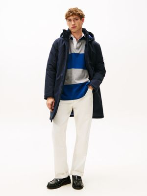 Donkerblauwe water afstotende jas Tommy Hilfiger
