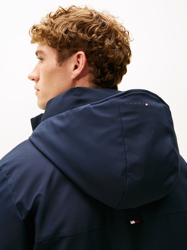 Donkerblauwe water afstotende jas Tommy Hilfiger