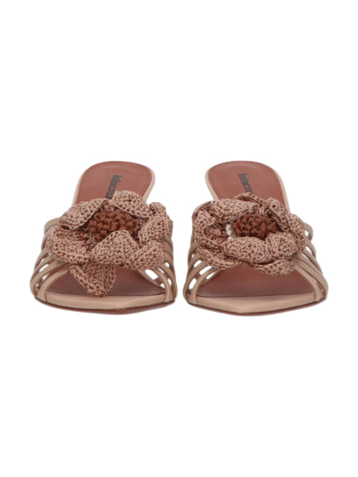 Beige sandaal met hak Lola Cruz