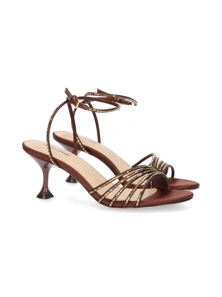 Marron sandaal met hak Lola Cruz 