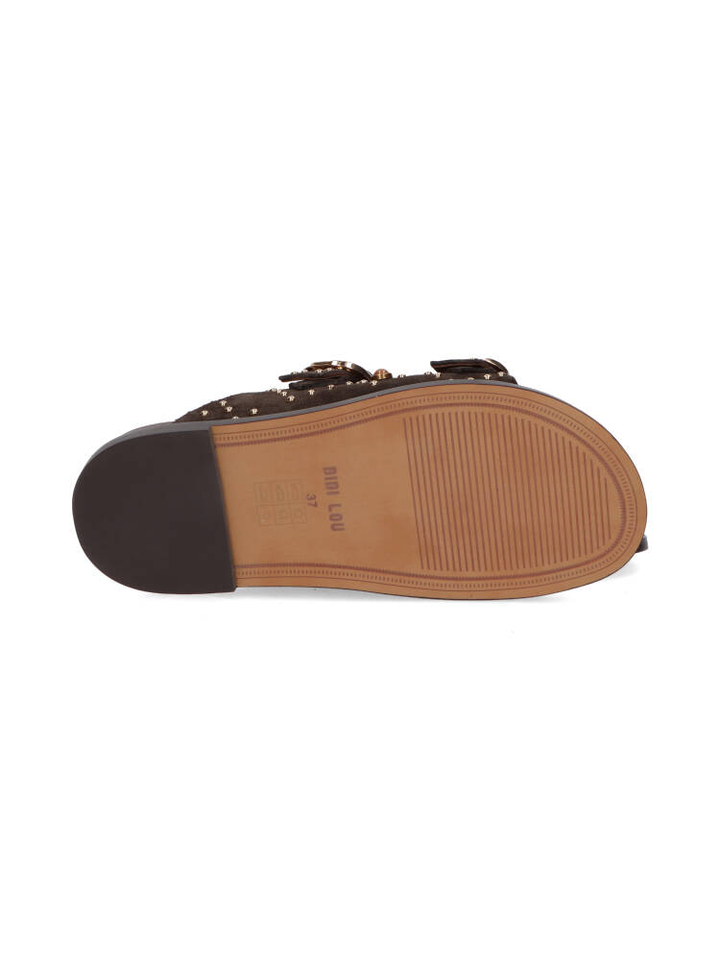 Donkerbruine sandaal met detail Bibi Lou 