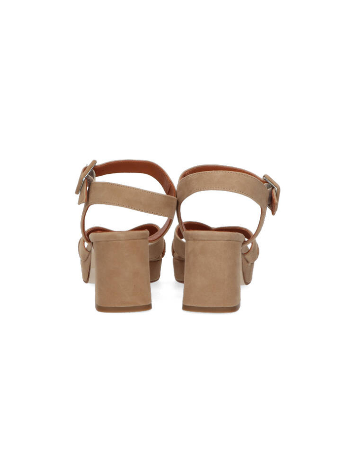 Ante camel sandaal met blokhak Rellen Catwalk 