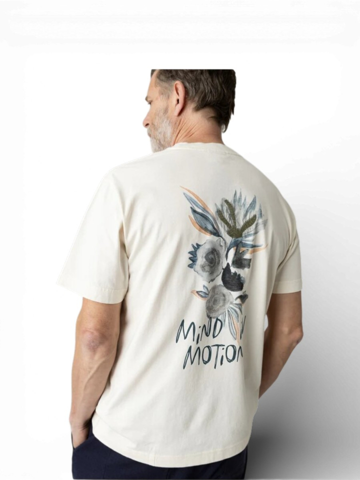 Beige T-shirt met opdruk Mos Mosh