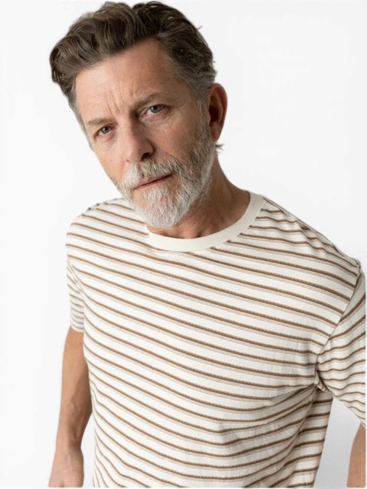 Beige T-shirt met strepen Mos Mosh 