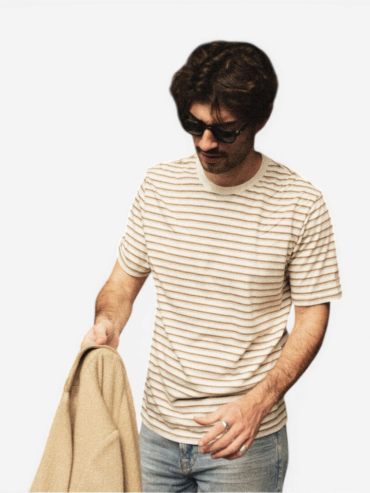 Beige T-shirt met strepen Mos Mosh 