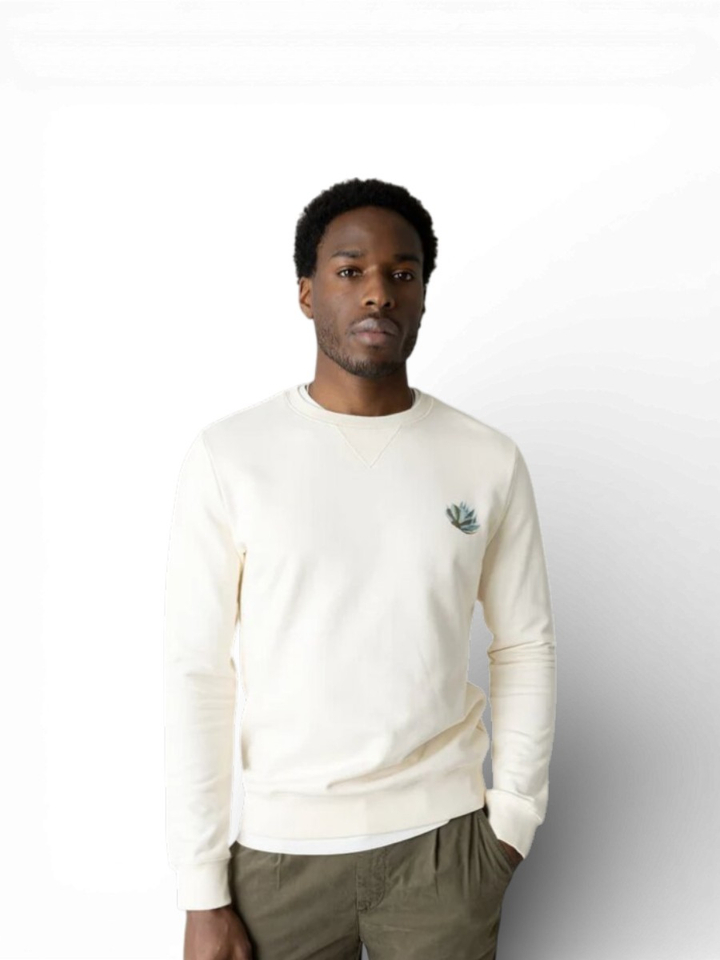 Beige trui met opdruk Mos Mosh