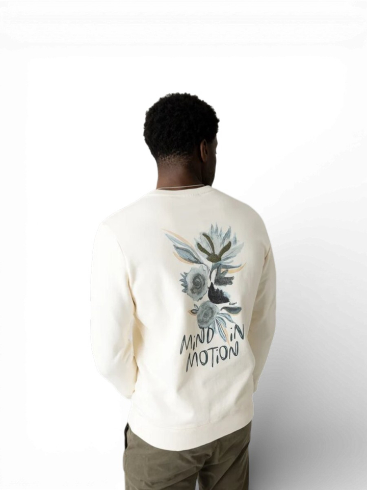 Beige trui met opdruk Mos Mosh