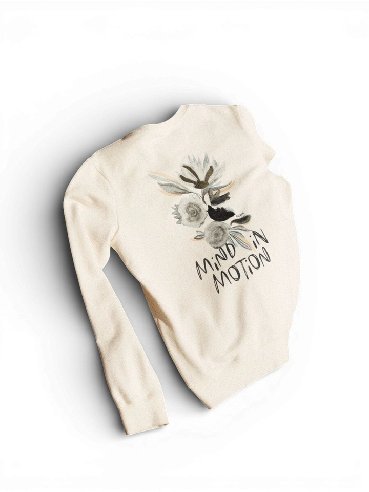 Beige trui met opdruk Mos Mosh