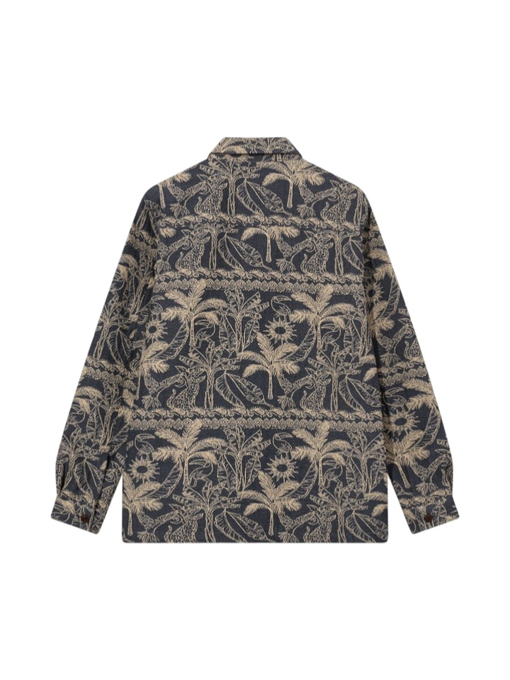 Blauwe vest indoor met print Mos Mosh