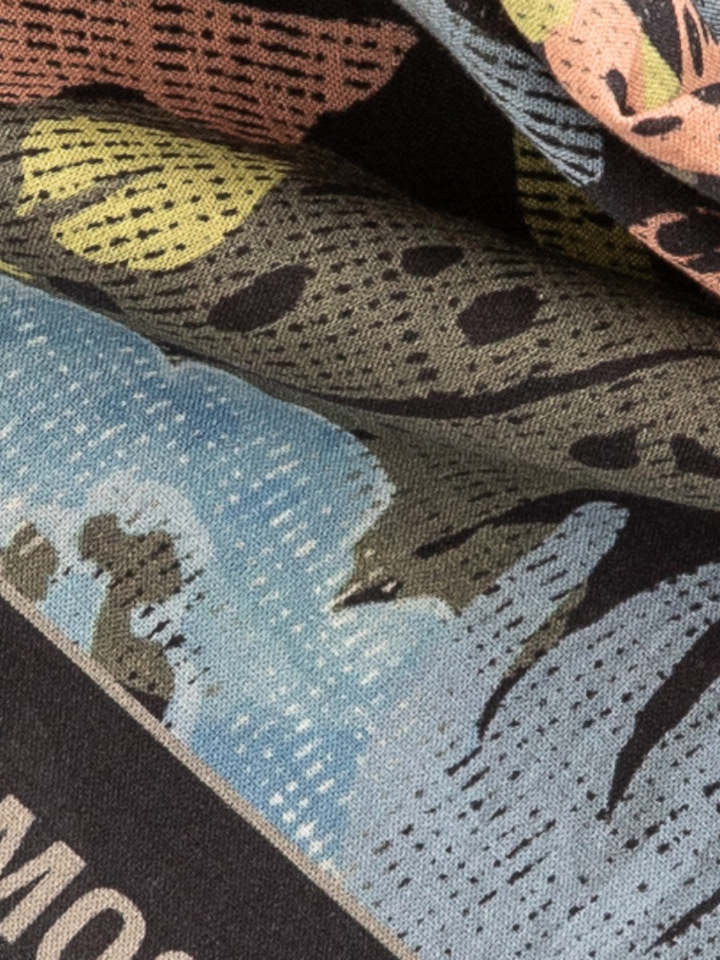 Donkerblauwe sjaal met print Mos Mosh